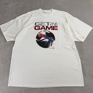 Vintage 1996 Budhoops Get In The Game T-Shirt Mens XL White Regal Made in USA